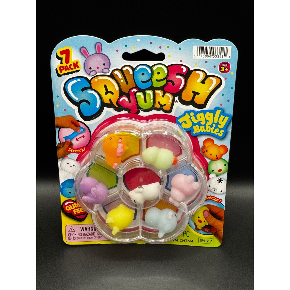 Squeesh Yum Jiggly Babies 7 Pack JA-RU Squeezy Gummy Sensory Fidget Toys New